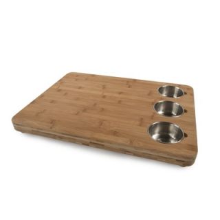 Core Bamboo Pro Chef Butchers Chop Block with Prep Bowls in Natural