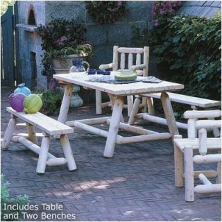 Rustic Cedar Classic Farmers Table and Bench Set