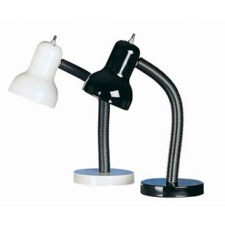 Lite Source Gooseneck Desk Lamp in Black and White   LS 211WHT