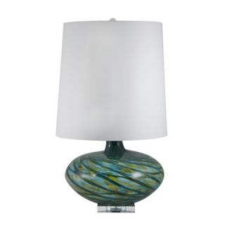 Lamp Works Recycled Glass Cylindrical Table Lamp in Blue
