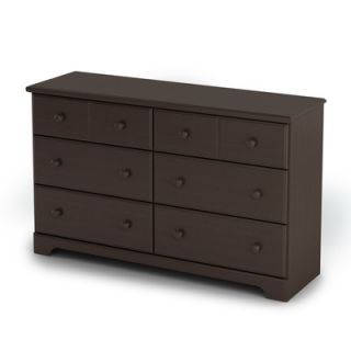 South Shore Summer Breeze Chocolate Double 6 Drawer Dresser