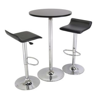 Winsome 28 Round Pub Table with L Shape Airlift Bar Stools Set