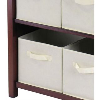 Winsome Verona Storage Shelf with 6 Foldable Beige Fabric Baskets