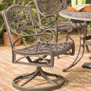Home Styles Cast Aluminum Rocking Swivel Dining Arm Chair   88 5554