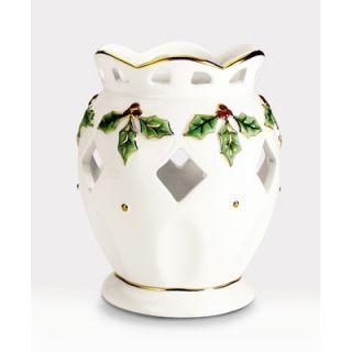 Noritake Holly and Berry Gold White Porcelain Votive