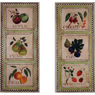  Fruits in Squares Oversized Kitchen Wall Plaque Set   KWP 231