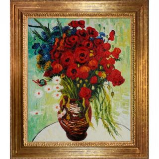 Tori Home Vase with Daisies and Poppies Canvas Art by Vincent Van Gogh