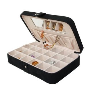 Renee Sectioned Sueded Jewelry Box in Black   545 62M