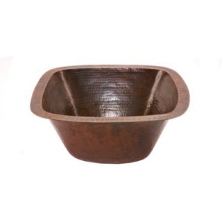 Premier Copper Products 15 Square Hammered Copper Bar Sink in Oil