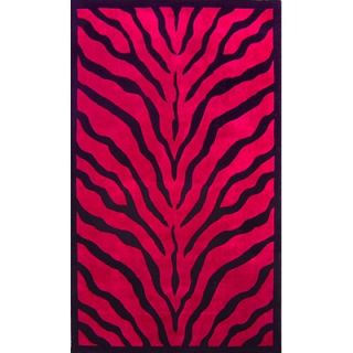 American Home Rug Co. African Safari Pink/Black Zebra Print Rug