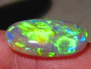   Neon Lime Green Gold Unset Crystal Opal Lightning Ridge 18 x11 Oval