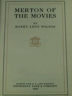 1922 MERTON OF THE MOVIES Harry Leon Wilson FIRST ED. Leather Trade