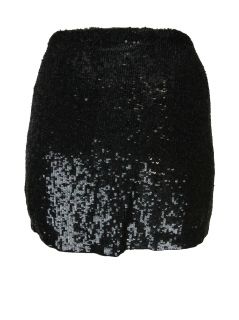 Haute Hippie Womens Silk Sequin Side Gather Mini Skirt $395 New