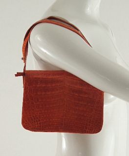 Nancy Gonzalez Small Shoulderbag Handbag Pumpkin Orange Crocodile