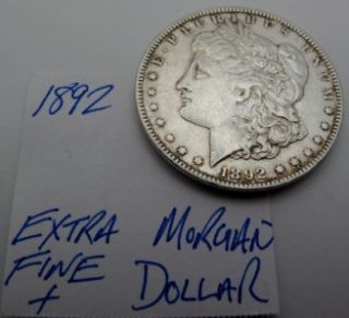 1892 Morgan Silver Dollar Extra Fine Really Nice Type Coin Look WOW