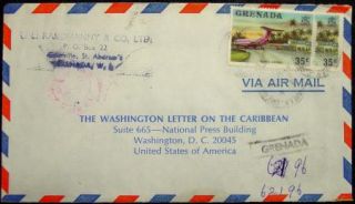 Grenada Entire Registered Airmail Cover to U s with Hi Value Stamps