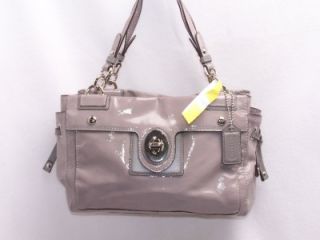 Coach Gray Peyton Patent Leather Carryall Satchel Handbag 19756M 534