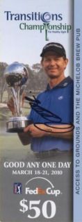 PGA Tour Golf Admission Ticket Signed by Retief Goosen