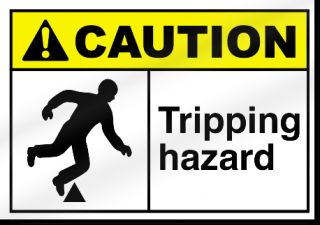 Tripping Hazard Caution Sign