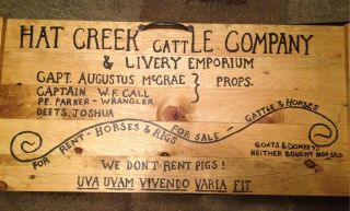 Lonesome Dove Hat Creek Cattle Company Sign Large Free Bonus Ornaments