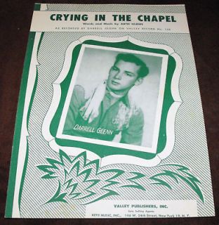 Crying In The Chapel   Artie Glenn, Darrell Glenn   Sheet Music 1953