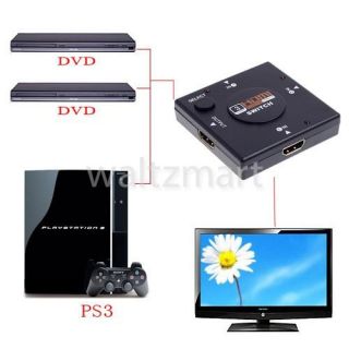 HDMI 1080p Video Switch Switcher 3 Input 1 Output Splitter Box for