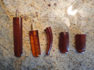 Antique Honey Amber UNSMOKED 1890 1900s Oval End Pipe Stems Bits