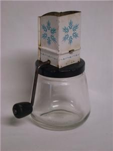 Vintage Androck Nut Grinder/ Glass Jar Nut Chopper With a Crank