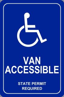 Van Accessible Permit Req Handicap Parking Sign 18X12