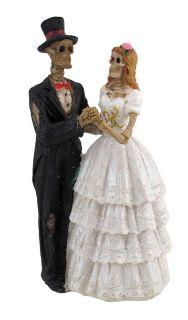 First Dance` Skeleton Bride and Groom Figurine Cake Topper