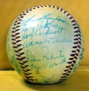 1957 Philadelphia Phillies Signed ONL Team Ball Baseball PSA Ashburn