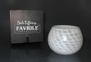 Dale Tiffany Favrile Glass Vase Candle Cup and Case