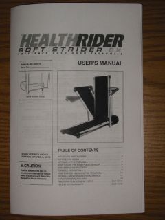 Healthrider Soft Strider EX User Illstrd Parts Manual
