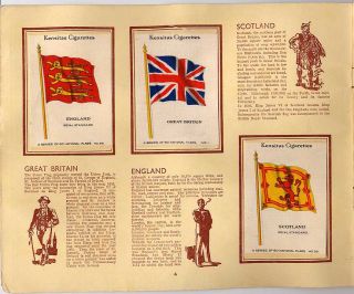 Tobacco Card Album Silks Kensitas National Flags 1934