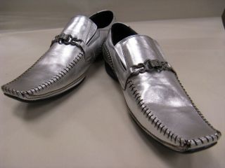 New Arrivals Mens Silver Fiesso Slipon Leather w/Stitching Shoes