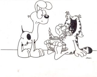 Garfield and Odie ~ Original Art ~ Pencils Inks ~ Comic Art ~