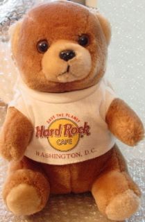 Hard Rock Cafe Washington DC Early 1990s Teddy Bear Wearing HRC Logo