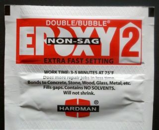 Hardman Epoxy Red EXTRA FAST NON SAG 3 5min Set Single Use One Packet