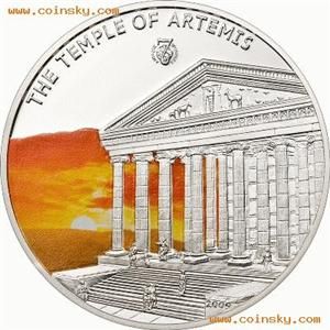 Palau $5 2009 Colored Antique 7 Wonders of The World