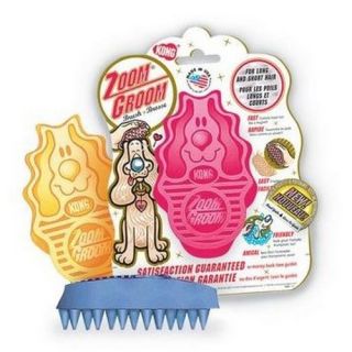  Pet Zoom Dog Firm Rubber Groom Brush Raspberry for Healthy Skin