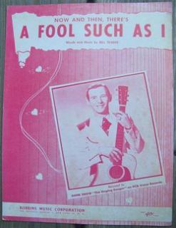 Vintage Hank Snow A Fool Such as I Sheet Music 1952