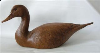   Decoy Hand Carved Figurine Resin Signed Carl Huff Harkers Island NC