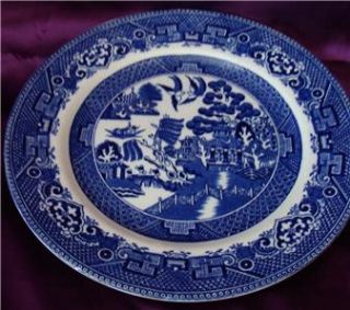 Hanley England Flow Blue Willow Willow Ware 9 Plate Mint Deep Color