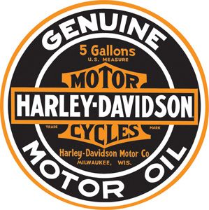 New Harley Davidson Genuine Motor Oil Round 14 Tin Sign / Embossed