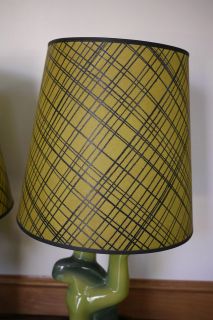 Pair Heifetz Mid Century Modern Biomorphic Ceramic Table Lamps