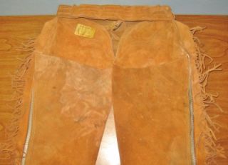  Rogue Leather Co Brown Fringed Chaps Western Cowboy Grants Pass Oregon