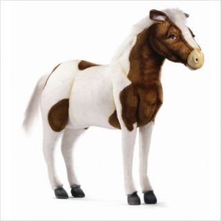 Hansa Ride on Shetland Pony in Stuffed Animal Brown and White 3655