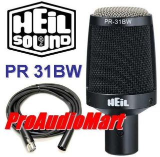 Heil Sound PR 31BW Dynamic Microphone PR31BW Plus 20ft mic cable NEW
