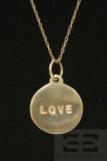Helen Ficalora 14k Yellow Gold Love Charm Necklace w Box