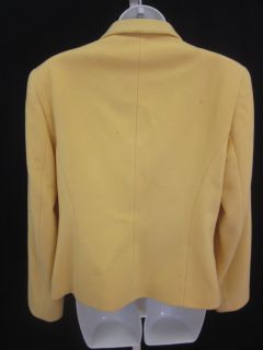 Helene Berman London Yellow Button Up Coat Jacket Sz L